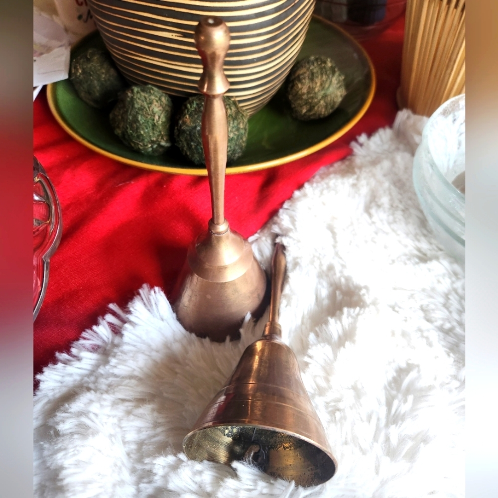Sert of 2 Vintage brass decorative bells